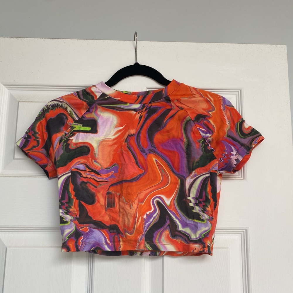 H&M Divided Orange and Purple Top